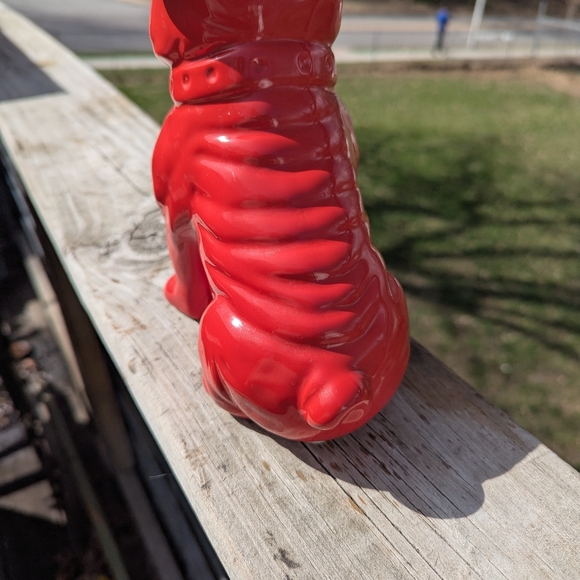 Bulldog ceramic figurine. Bulldog.Red Bulldog Ceramic Dog - Picture 3 of 4